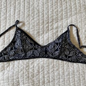 Black Aztec Strappy Bikini Top